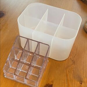 Muji Frosted White & Clear 6-Compartment Makeup Organizer Set